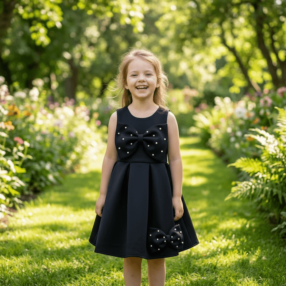 Black party frock for girls-M260124