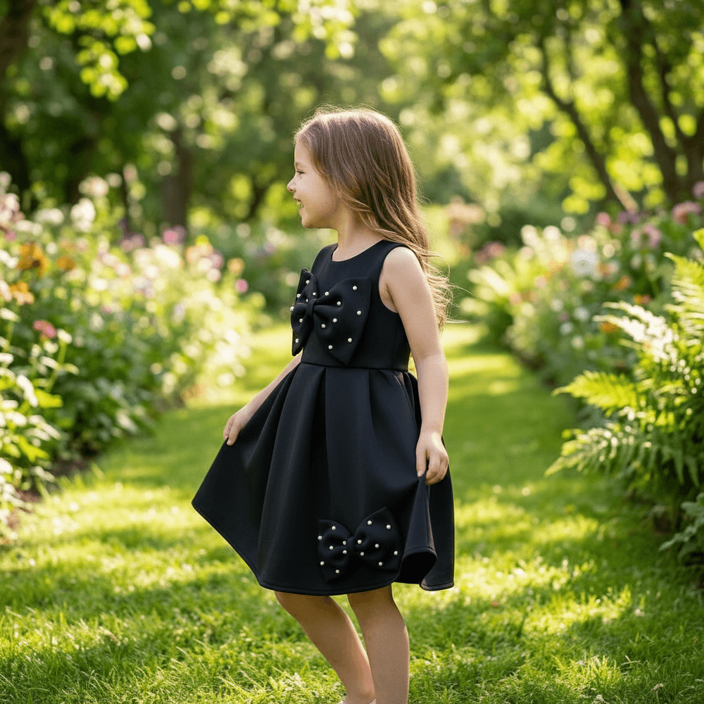 Black party frock for girls-M260124