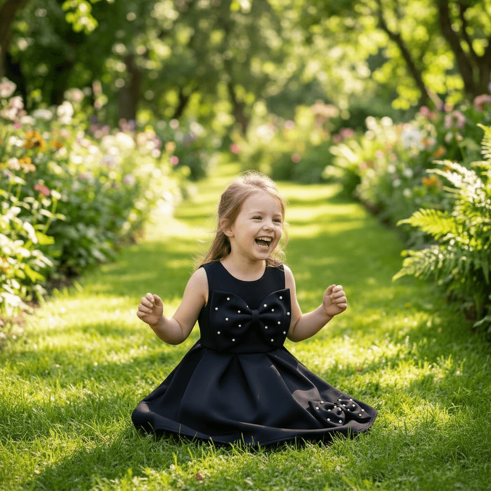 Black party frock for girls-M260124