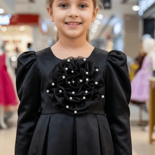 Black party frock for girls-M260125