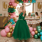 Girls green  Party frock M260126