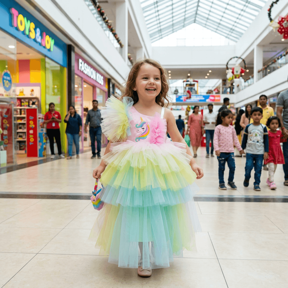 Girls multicolor  Party frock M260128