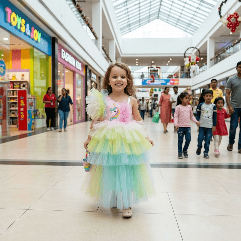 Girls multicolor  Party frock M260128