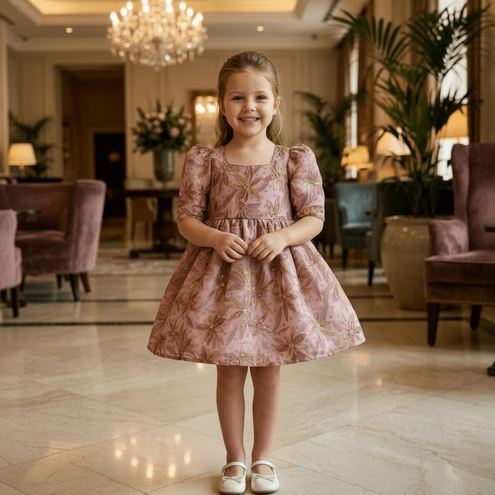 Girls wine  Party frock M260129