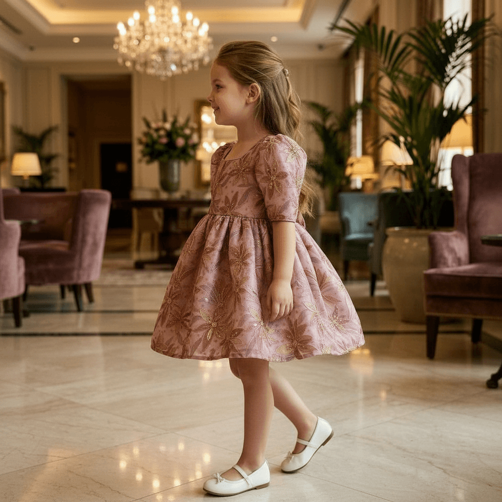 Girls wine  Party frock M260129
