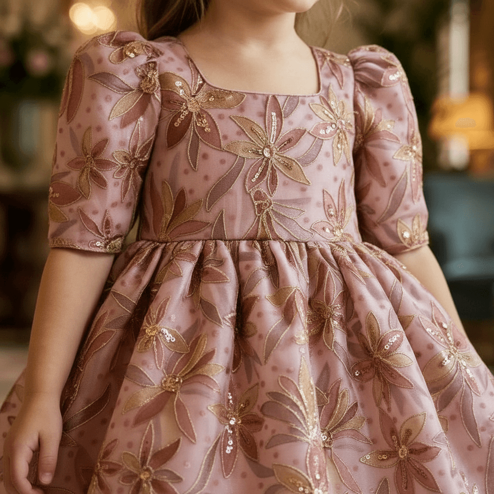 Girls wine  Party frock M260129