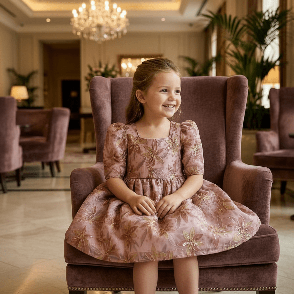 Girls wine  Party frock M260129