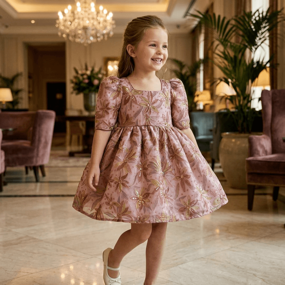 Girls wine  Party frock M260129
