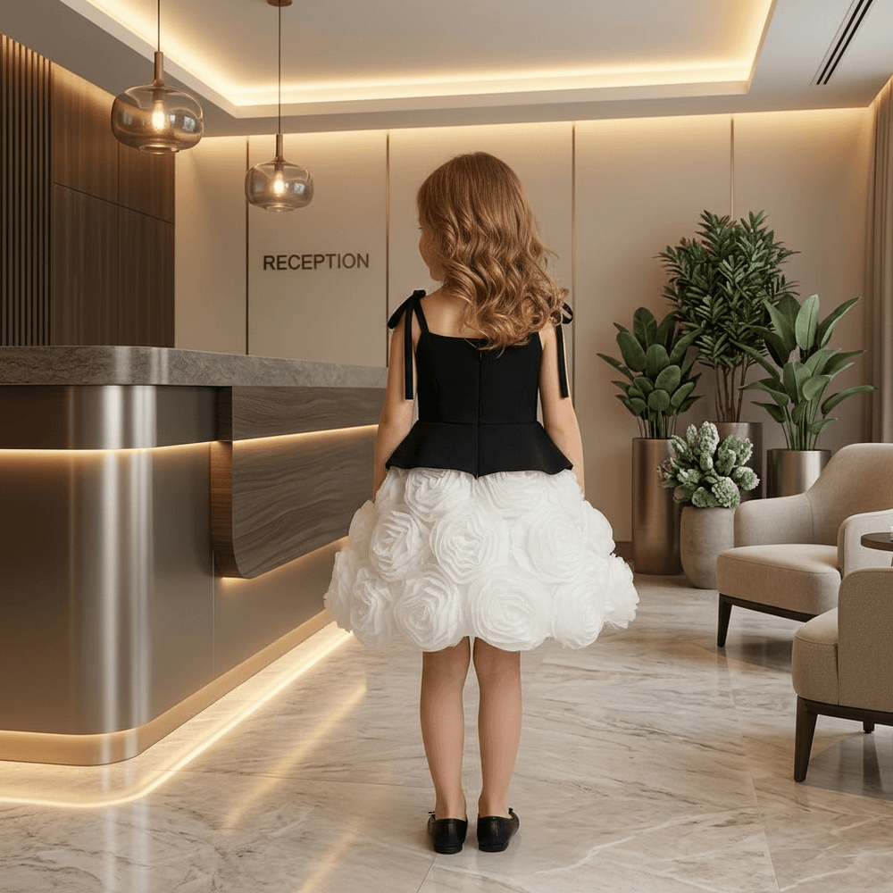 Girls black  Party frock M260132