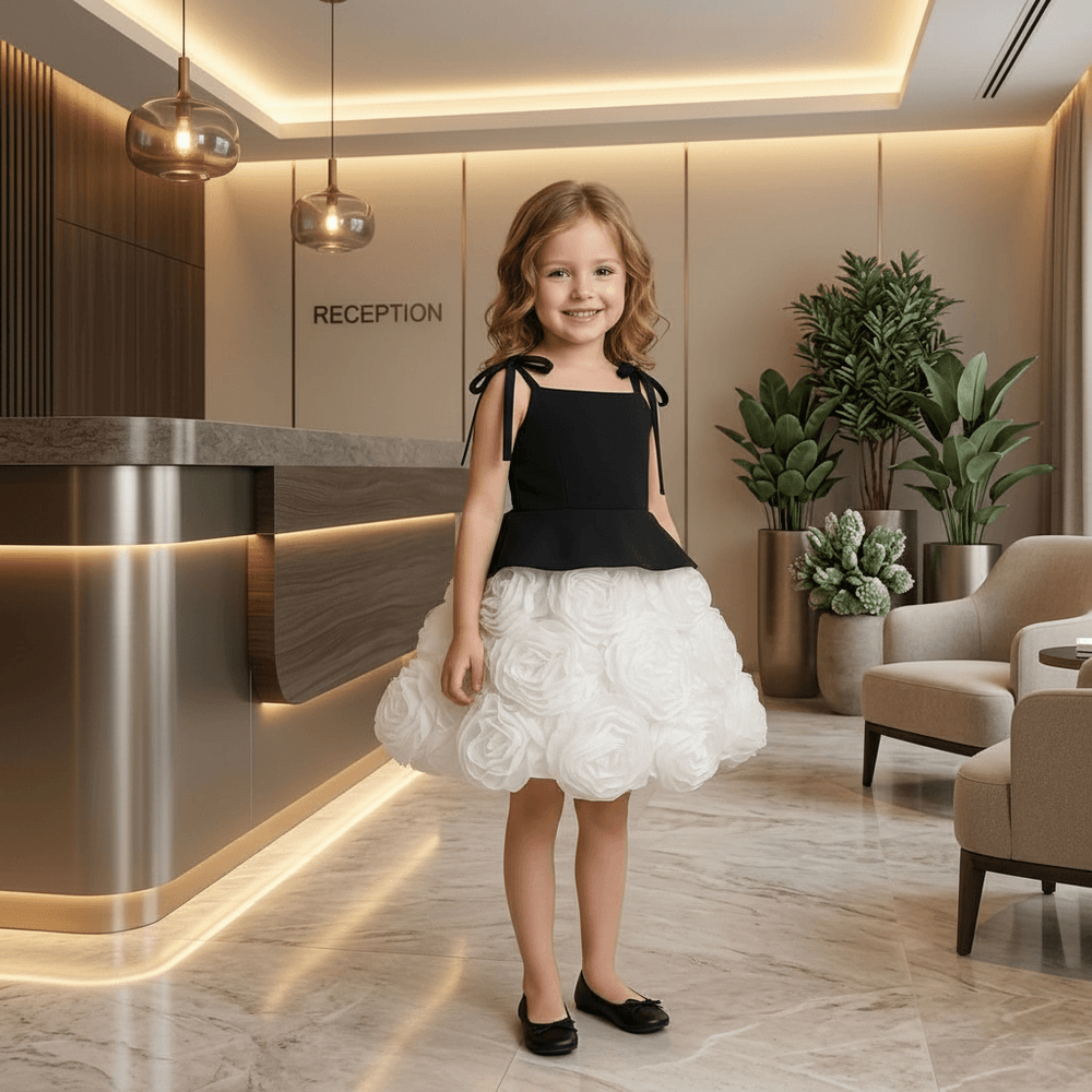 Girls black  Party frock M260132