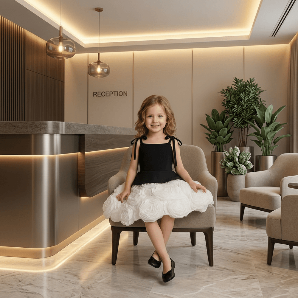 Girls black  Party frock M260132