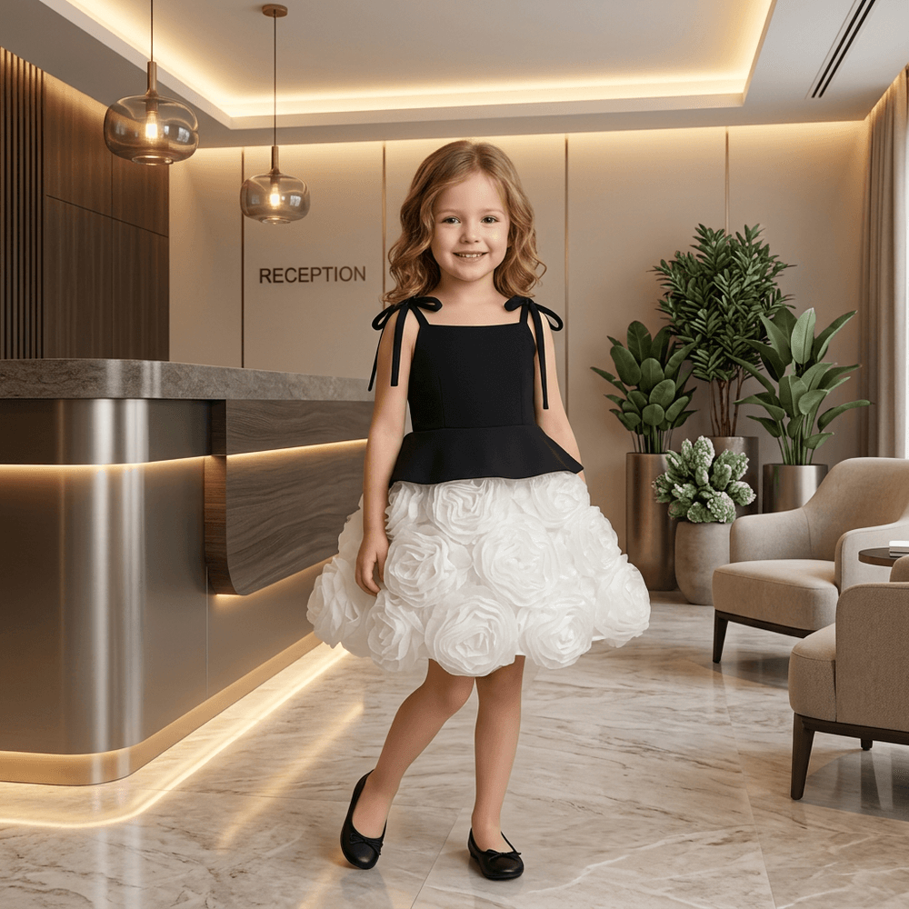 Girls black  Party frock M260132