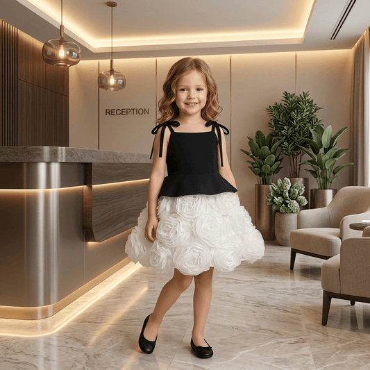 Girls black  Party frock M260132