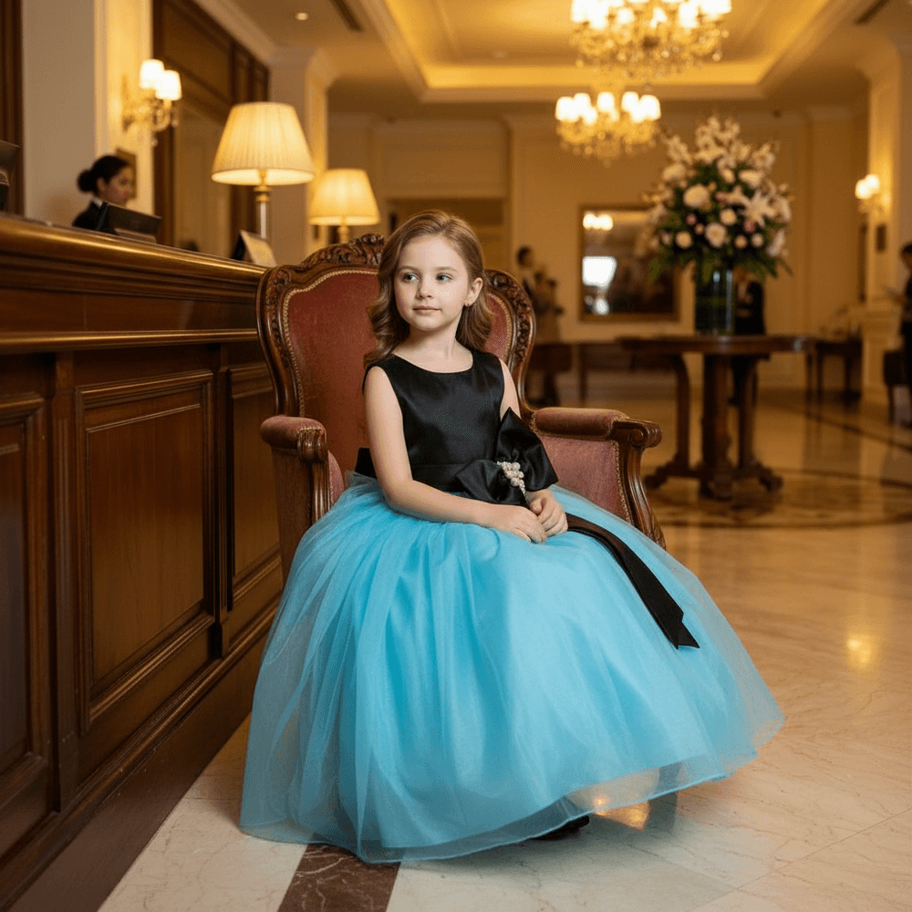 Girls  sky blue  Party dress M260135