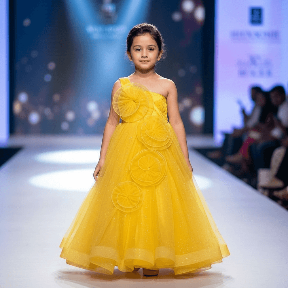 Girls yellow  Party dress M260136