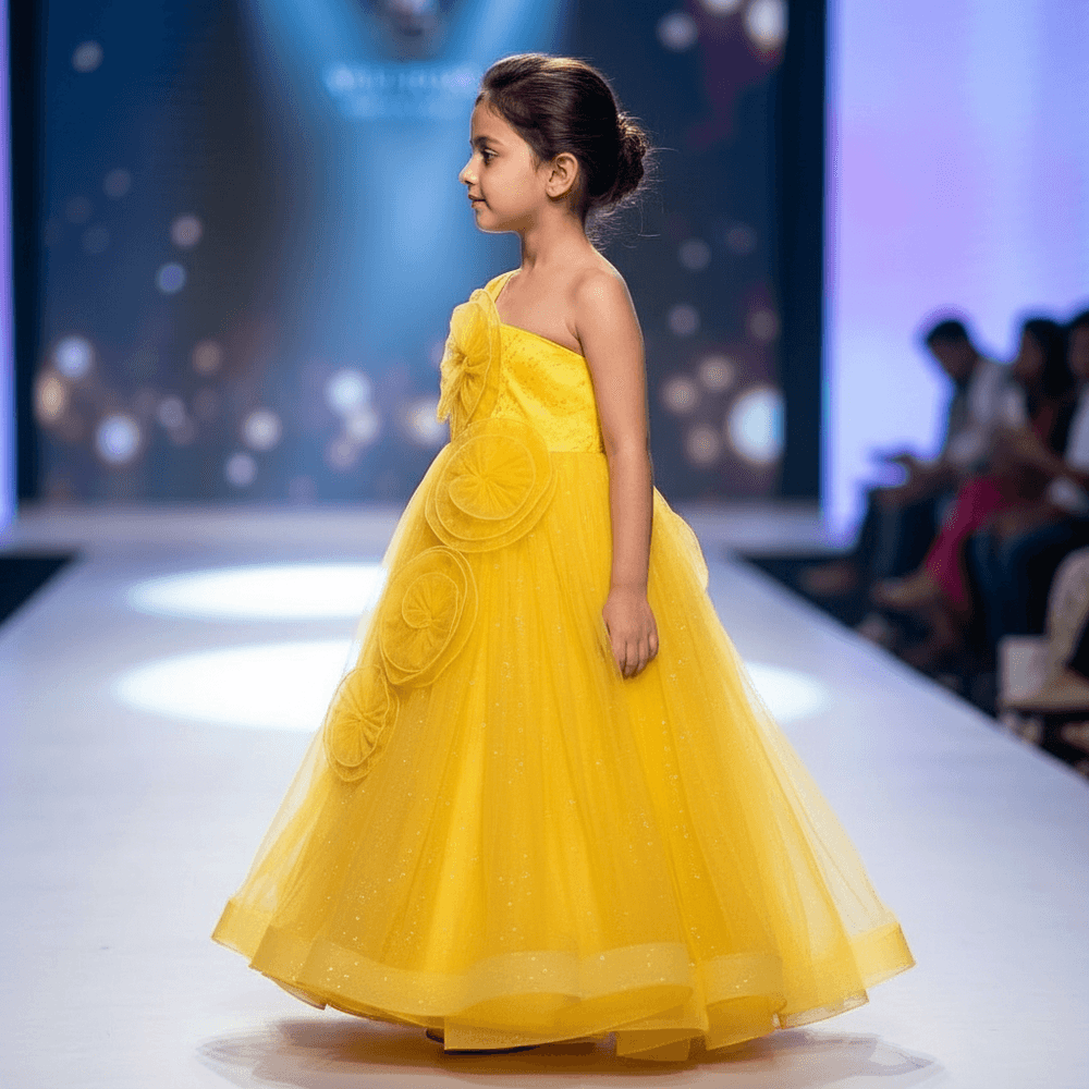 Girls yellow  Party dress M260136
