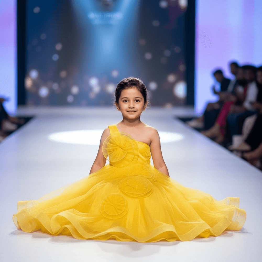 Girls yellow  Party dress M260136
