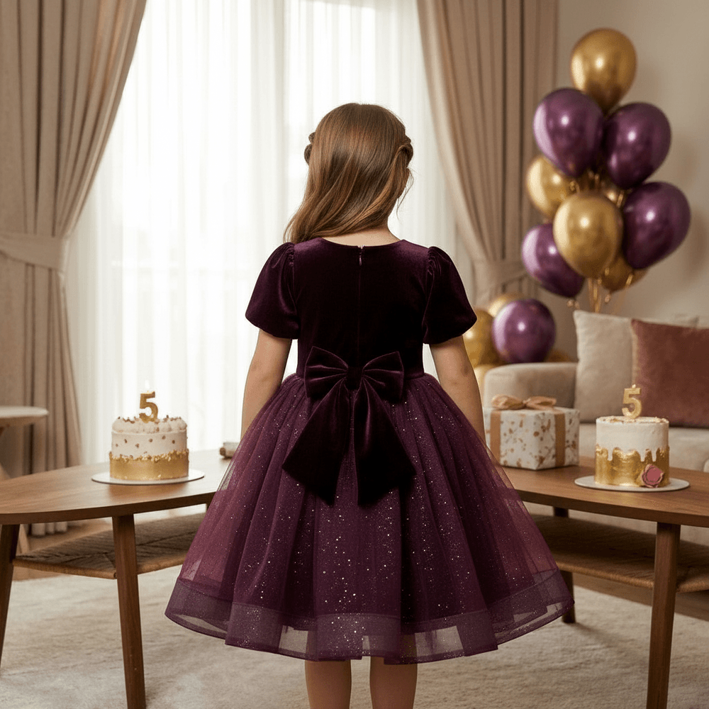 Girls wine  Party frock M260138