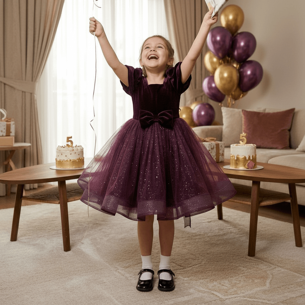 Girls wine  Party frock M260138