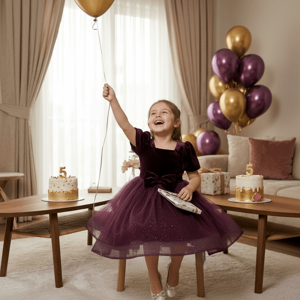 Girls wine  Party frock M260138