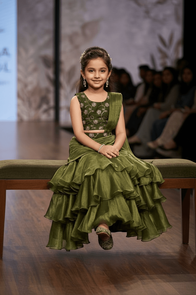 Green Designer lehenga choli set M260143