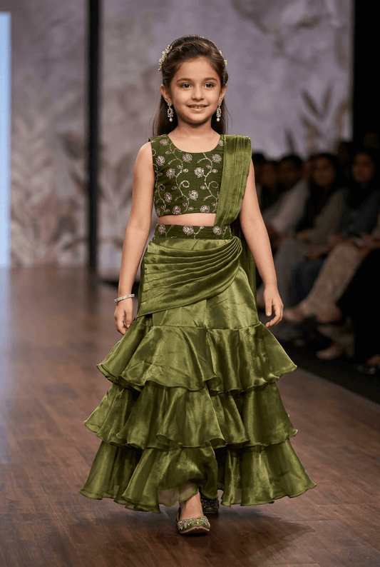 Green Designer lehenga choli set M260143