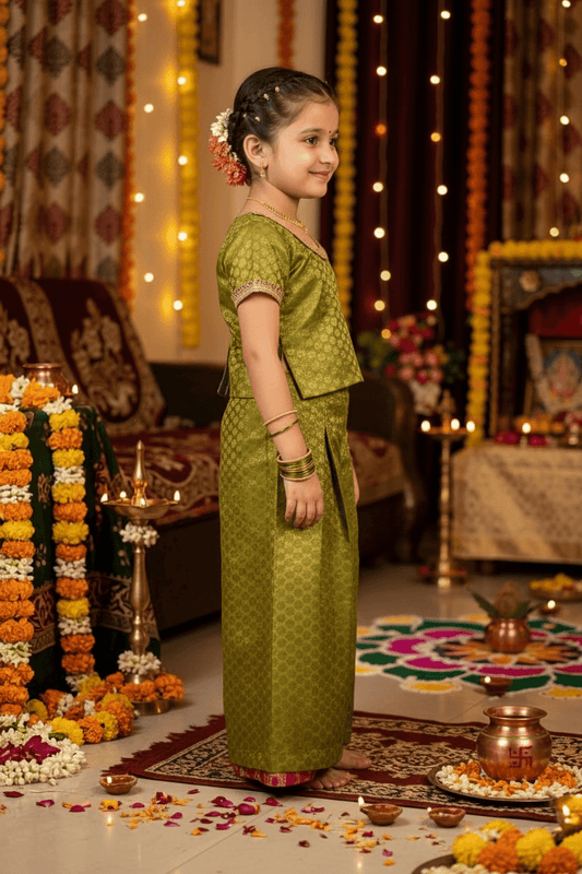 Green Designer plazo set M260145