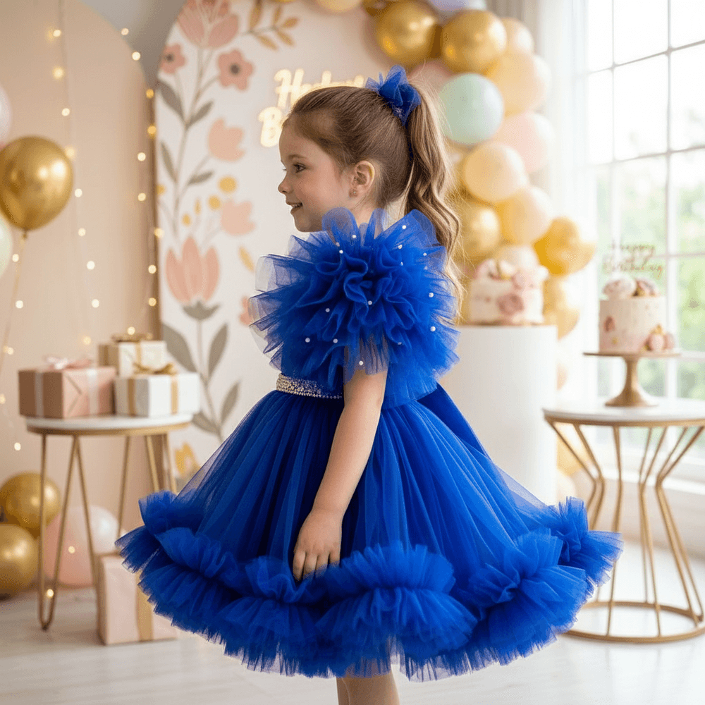 Blue party frock for girls-M260147