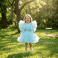 Sky blue party frock for girls-M260148