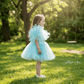Sky blue party frock for girls-M260148
