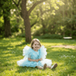 Sky blue party frock for girls-M260148