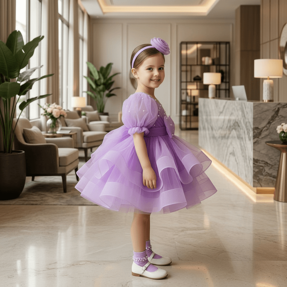 lavender party frock for girls-M260149