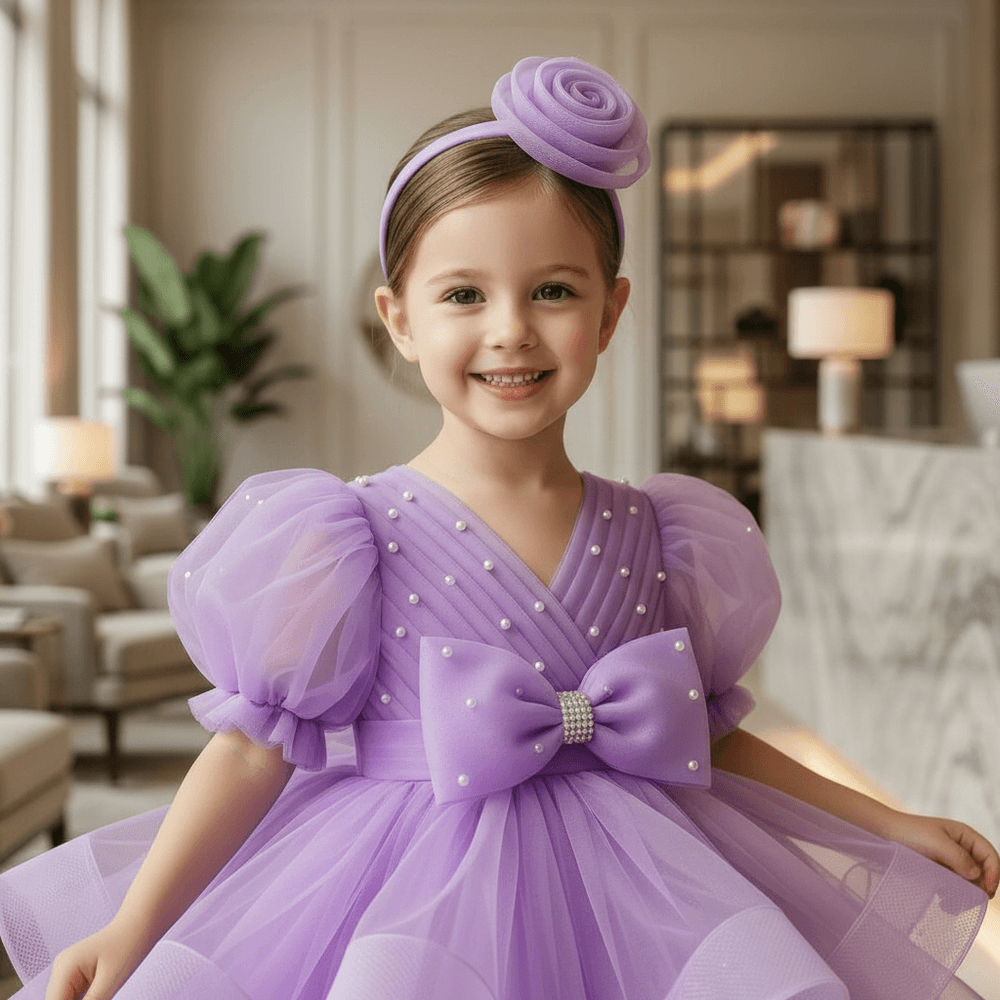 lavender party frock for girls-M260149