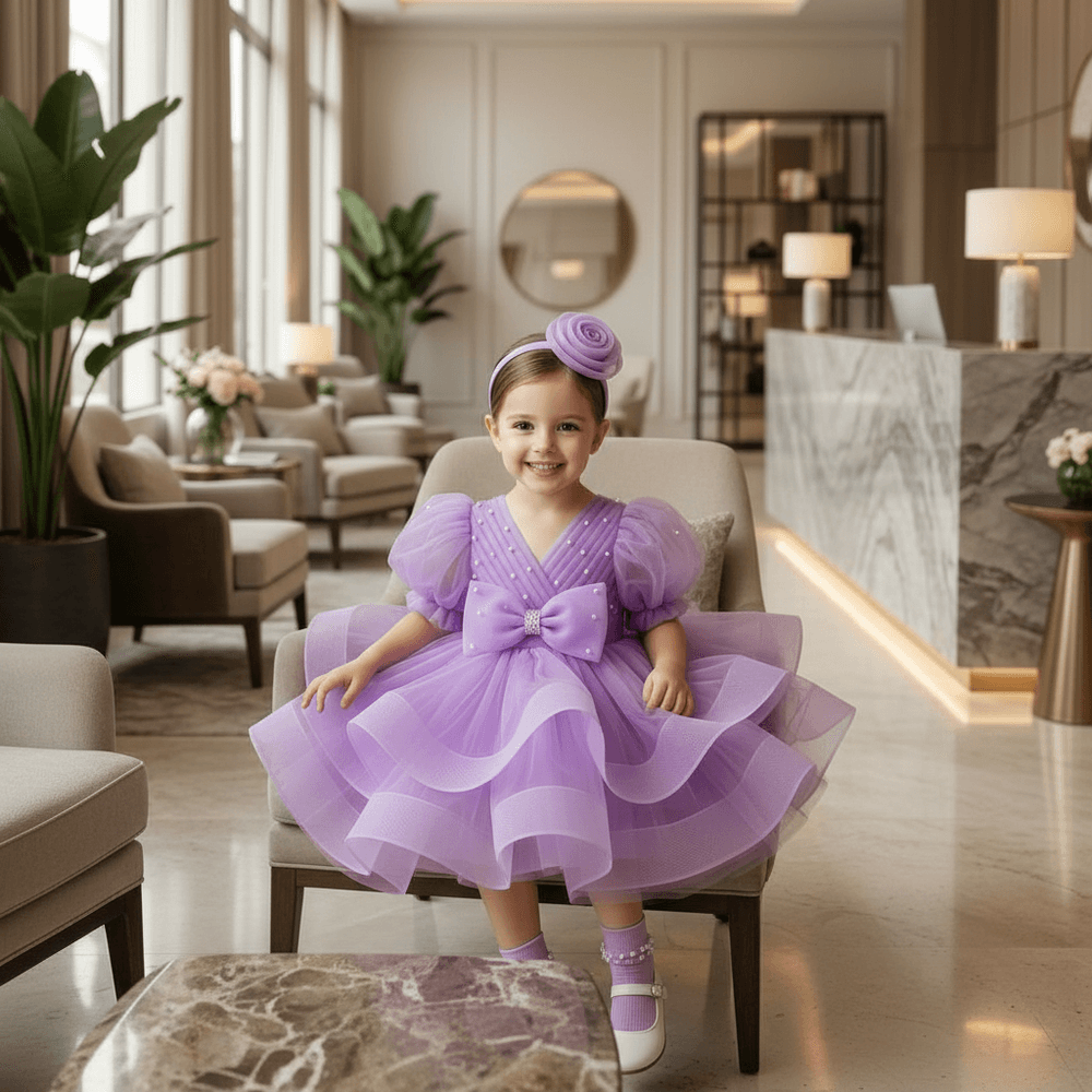 lavender party frock for girls-M260149