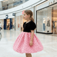 Maroon & pink party frock for girls-M260155