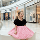 Maroon & pink party frock for girls-M260155