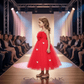 Red party frock for girls-M260157
