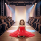Red party frock for girls-M260157