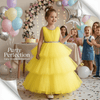 Yellow Ruffled Casual Party Frock for Girls