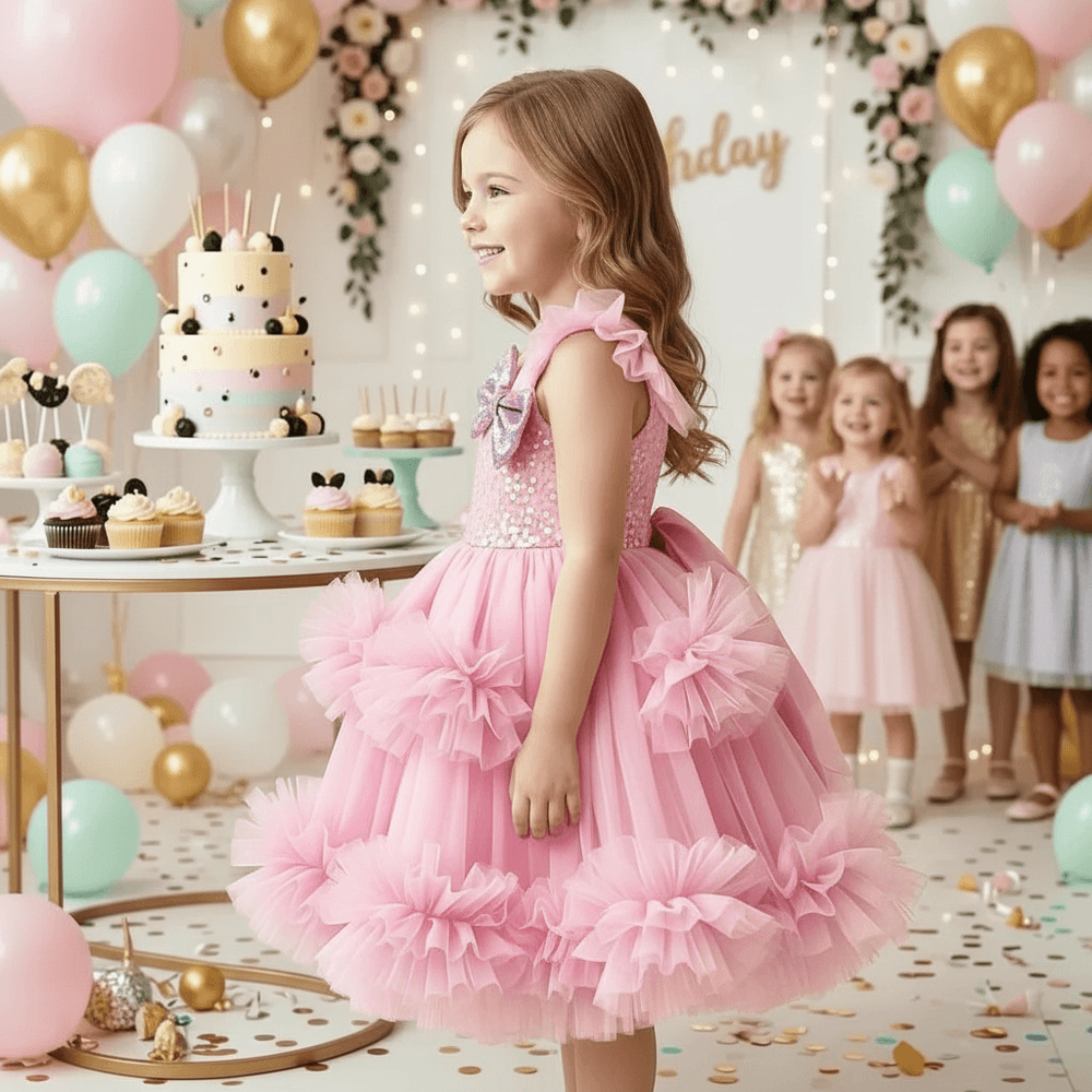 Pink net frock M260159