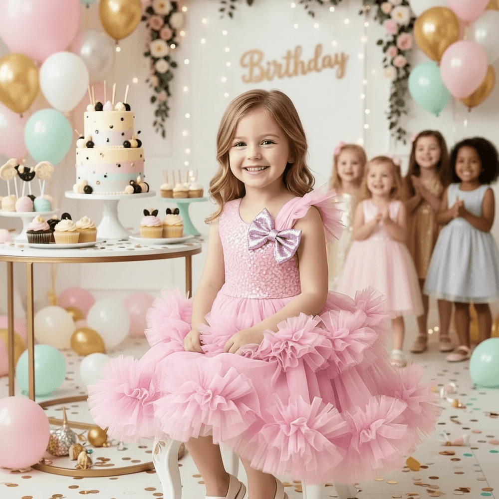 Pink net frock M260159