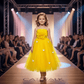yellow party frock for girls-M260161