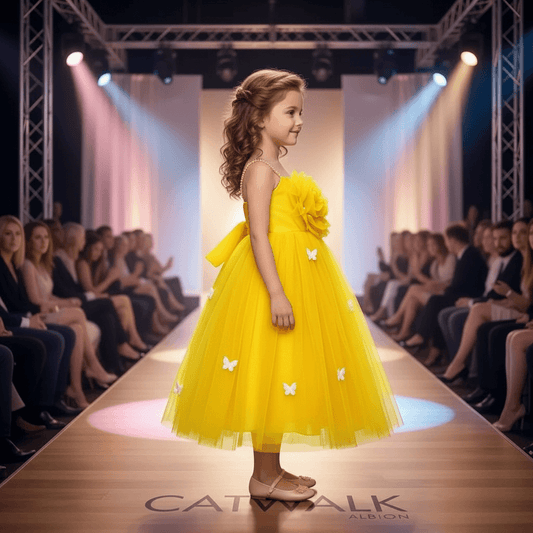 yellow party frock for girls-M260161