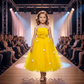 yellow party frock for girls-M260161