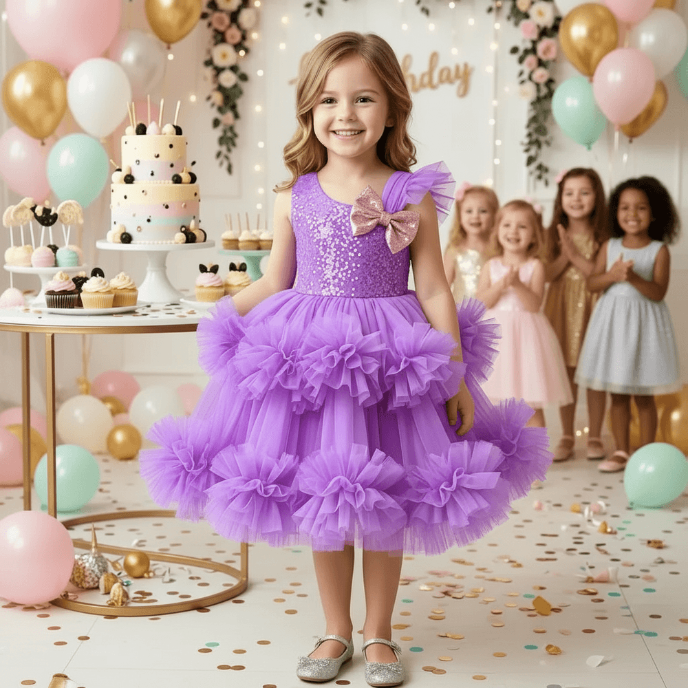Purple net frock M260162