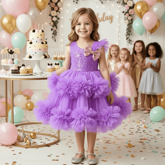 Purple net frock M260162