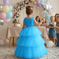 Girls blue knee length Party frock M260163