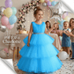 Girls blue knee length Party frock M260163
