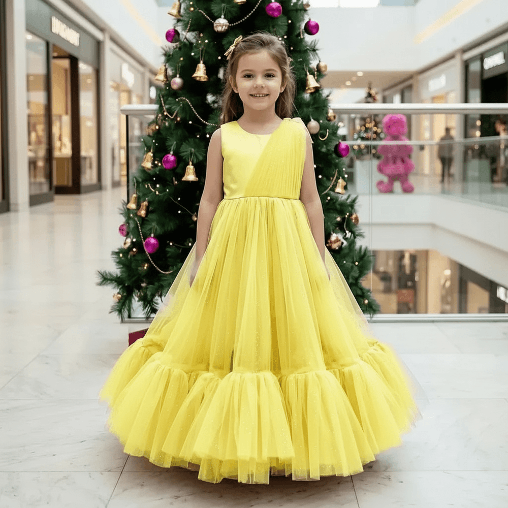 yellow net frock M260167
