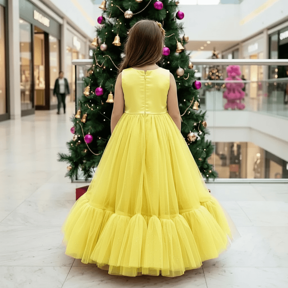yellow net frock M260167